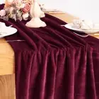 Burgundy Wine Red Velvet Table Runner 20 x 120 Inches 10ft Luxurious Thick Co...