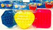 3 Pack Bubble Snap Pop Blue Octagon Yellow Heart Pink Square Sensory Fidget Toy