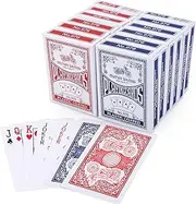 LotFancy Playing Cards, Poker Size Standard Index, 12 Decks of Cards (6 Blue and 6 Red), for Blackjack, Euchre, Canasta