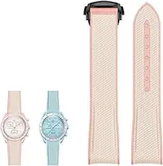 [FULNES] For Moonswatch Watch,Soft Silicone Strap For Omega X Swatch MoonSwatch Speedmaster 20mm Watch,Quick Release Waterproof Replacement Strap