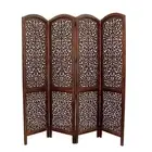 Antique Style Furniture Handcraft Wooden Partition Screen Room Divider 4 Panels