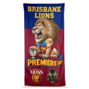 Brisbane Lions AFL 2024 Mark Knight Beach Towel. Seller: Samarias Manchester