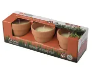 WaxWorks 3pack Citronella - Natural Mozzie Repellent - Terracotta Round Pots