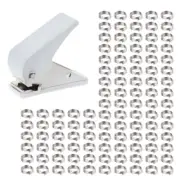 Hole Puncher Hand Punch with 100 O Rings Dart Shafts Washers, Manual Punch Tool