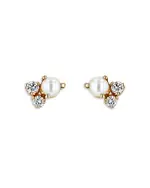 Zoe Chicco 14K Yellow Gold Cultured Freshwater Pearl & Diamond Cluster Stud Earrings