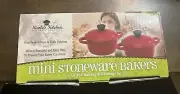 2 Red Mini Stoneware Bakers Ramekins by Nicole's Kitchen