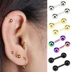 Stainless Steel Barbell Ear Cartilage Tragus Helix Stud Bar Earrings Piercing===