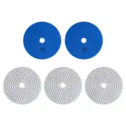 5pcs 5-Inch Grit 50 Diamond Polishing Pads Wet/Dry for Stone Concrete Marble