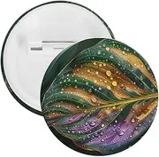 [YTLKGFP] Buttons Badge 5 Pcs Texture of Green Leaves Printed Button Pins Decorations Tinplate Round Badge for Clothes Bags Hats Jeans And More, 2.3 inch, plastic tinplate, no gemstone