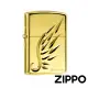 【Zippo】精雕金色羽翼-加厚版-防風打火機(美國防風打火機)