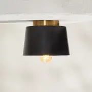 Lighting Collection Parkes Modern Black/Brass Flush Mount (LED Bulbs Included)