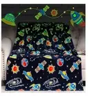 Glow in The Dark Galaxy Space Blanket Gift Star Planet and Solar System 50 X 60