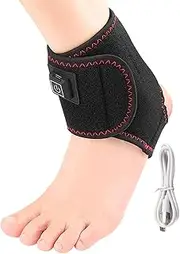 Electric Ankle Wrap - Heated Foot Brace, Ankle Pad | Adjustable Heating Pad for Foot, Heat Ankle Support for Tendon and Joint Care, Warm Brace Wrap for Achilles Heel Discomfort