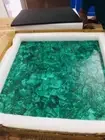 36" Square Green malachite Stone Coffee Table Handmade Gemstone Countertop Decor