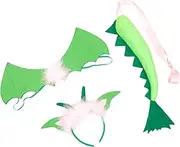 Abaodam 1set Boy Girl Dinosaur Costume Prop Dinosaurs Dress Headband Tail Kit for Boy Girl Cartoon Cosplay Accessories for Birthday Parties Festivals Photo Shoots Design