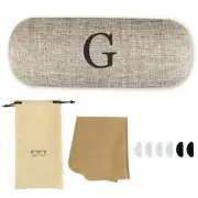 Hard Shell Eyeglasses Case Linen Fabrics Largelasses Case Concise,Protective G