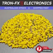 1000Pcs E1008 18AWG 1.0mm² YELLOW Insulated Ferrule Bootlace Terminals Crimp
