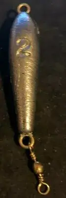 5 Pounds of (40) 2oz In - Line Trolling Sinker with #7 Barrel Swivel