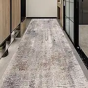 Indoor Runner Rug for Hallway, Gray, 1m 1.5m 2m 2.5m 3m 3.5m 4m 4.5m 5m 6m Washable Long Carpet for Hall/Doorway/Stairs Area Rugs, Modern Soft Touch Non-Slip Narrow Mats(120x500cm)