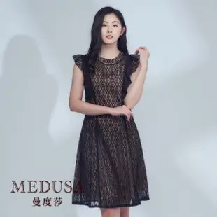 【MEDUSA 曼度莎】現貨-華麗金鍊黑小禮服 （M-XL）｜小禮服 禮服洋裝 連身裙(101-23106)