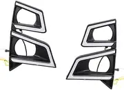 2Pcs Car LED Daytime Running Light Fog Lamp DRL Yellow Turn Signal Lamp for ISUZU D-max Pickup 2020 2021 2022