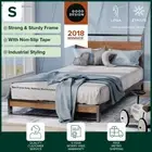 Zinus Kids Single Bed Frame Ironline Base Metal Wood Toddler - 5Yr Warranty
