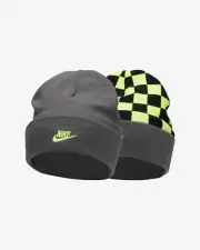 Nike Peak Kids' Reversible Tall Cuff Smiley Beanie Iron Grey One Size FB6493-068