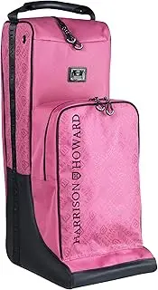 [Harrison Howard] Tall Boot Bag Equestrian Boot Travel Bag for Storing Helmet, Horse Whip Accessories Boot Storage Bag, Pink, Modern