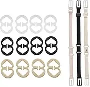 Bra Strap Clips, 12 Bra Clips and Bra Straps Holder Women’s Black,White,colour of skin for Full Cup Size