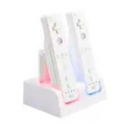 Dual Charging for Wii Remote Charger Dock Station w/4 Pcs 2800mAh Batteries