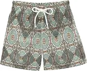 [RPLIFE] Boys Trunks, Anti Chafe Swim Trunks for Boys 2 T, Floral Teal
