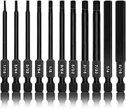 NEIKO 01147A Hex Allen Power Bit Set, 11-Piece SAE Sizes 1/16 to 5/16 | Magnetic Hex Head Bits | 3 Quick Release Shanks | Premium S2 Steel | Compatible with Power Drills and Impact Drivers