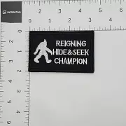 Reigning Hide and Seek Champion Bigfoot 3.0 X 2.0 Hook & Loop Patch (BLK/WHT)