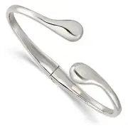 Stainless Steel Polished Hinged Cuff Bangle Bracelet