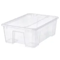 在飛比找蝦皮購物優惠-IKEA 透明 收納盒 11L：39x28x14cm（透明盒