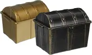 SUPVOX 2pcs Treasure Chest Box Vintage Plastic Storage Holder for Classroom Prizes Pirate Party Decorations Retro Charm Safe Design Birthday for Boys