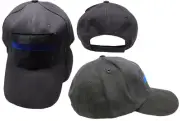 Black Police Thin Blue Line (Patch w/ Blue Line) Low Profile Cap Hat