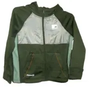 New Boys XS 4-5 Russell Tech Fleece Zip Jacket Hoodie Green dri-power 360