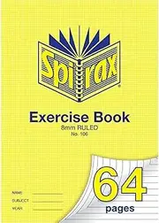 Spirax 106 A4 Exercise Book with 8MM Ruling (64 Pages)