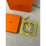 保證真品～～HERMES 全新 收藏  老虎🐯圖樣 招財開運色系 CARRE POCKET 真皮 小錢包 小款手拿包