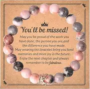 [YangQian] Inspirational Retirement Gifts for Women Coworker Gifts for Women Colleagues Farewell Gifts for Coworkers Women Friends Going Away Gifts for Coworker You'll Be Missed Bracelet