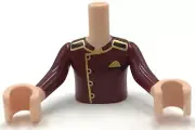 Lego New Light Nougat Torso Mini Doll Boy Dark Red Jacket with Gold Trim Pattern