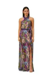 Aidan By Aidan Mattox Womens Halter Long Evening Dress 10