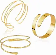 [Inactwin] Minimalist Gold Arm Cuff For Women Dainty Silver Arm Cuff Upper Arm Simple 18k Gold Plated Thin Cuff Statement Bangle Bracelet Handmade Trendy Jewelry Gift