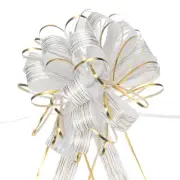 20pcs 8 Inch Large Pull Bows Gift Wrapping Bows Ribbon Organza White