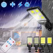 LED Solar Street Light w/Remote Garden Wall Lamp Industrial Security Road Bulbs