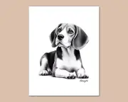BEAGLE Dog Photo Art Illustration Print - 5x7 8x10 or 11x14 (B1)