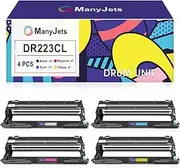 ManyJets DR223CL Compatible Drum Unit Replacement for Brother DR 223CL Use for MFC-L3710CW MFC-L3750CDW MFC-L3770CDW HL-L3270CDW HL-L3230CDW HL-L3210CW Printer (Black Cyan Magenta Yellow,Drum,4-Pack)
