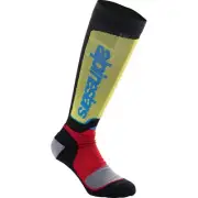 Alpinestars 2024 MX Plus Socks - Black/Red/Yellow/Blue - Medium 4702324-1212-M