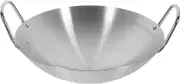 Operitacx Stainless Steel Wok Dry Double- Eared Wok Stir Fry Wok Pans Grilling Wok Pot Round Bottom Kitchen Pan Non-Stick Cooking Pot Forever Pans Comal Single Handle Frying Pan Work